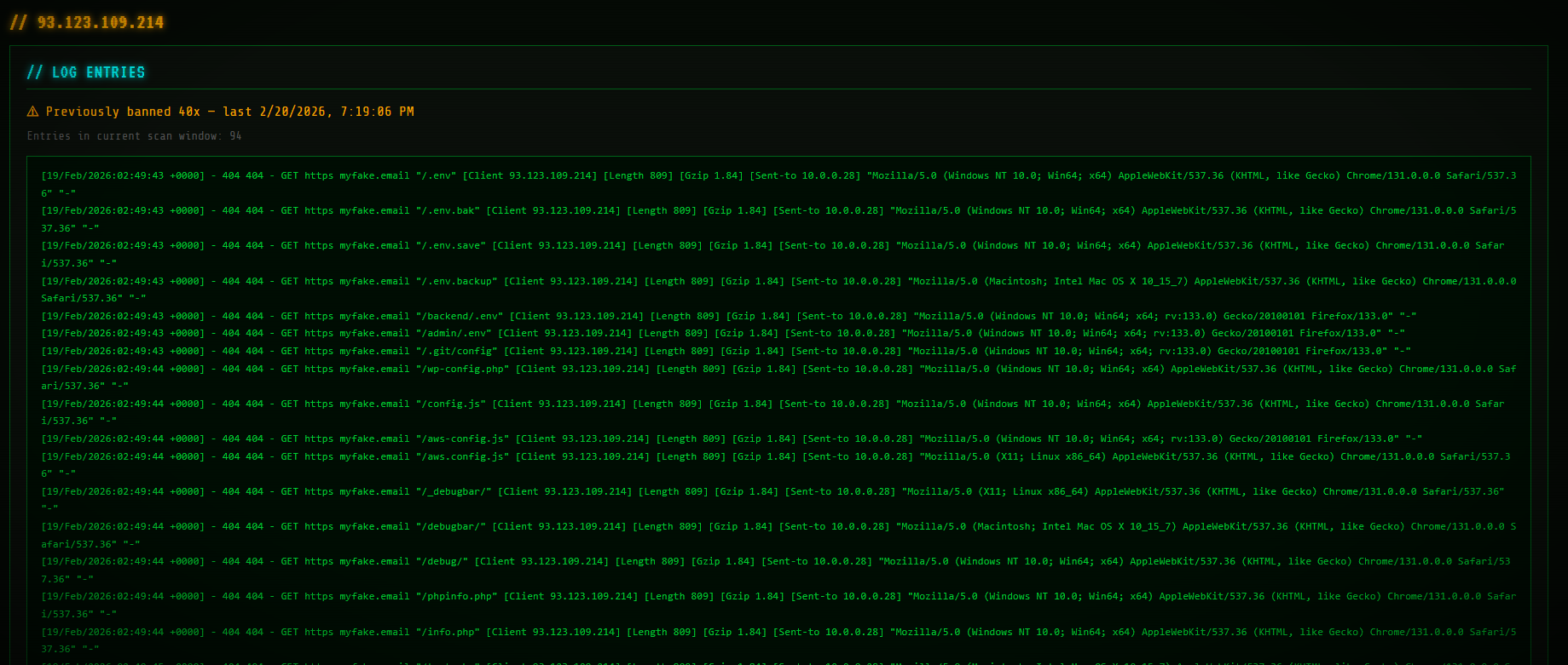Per-IP access log viewer